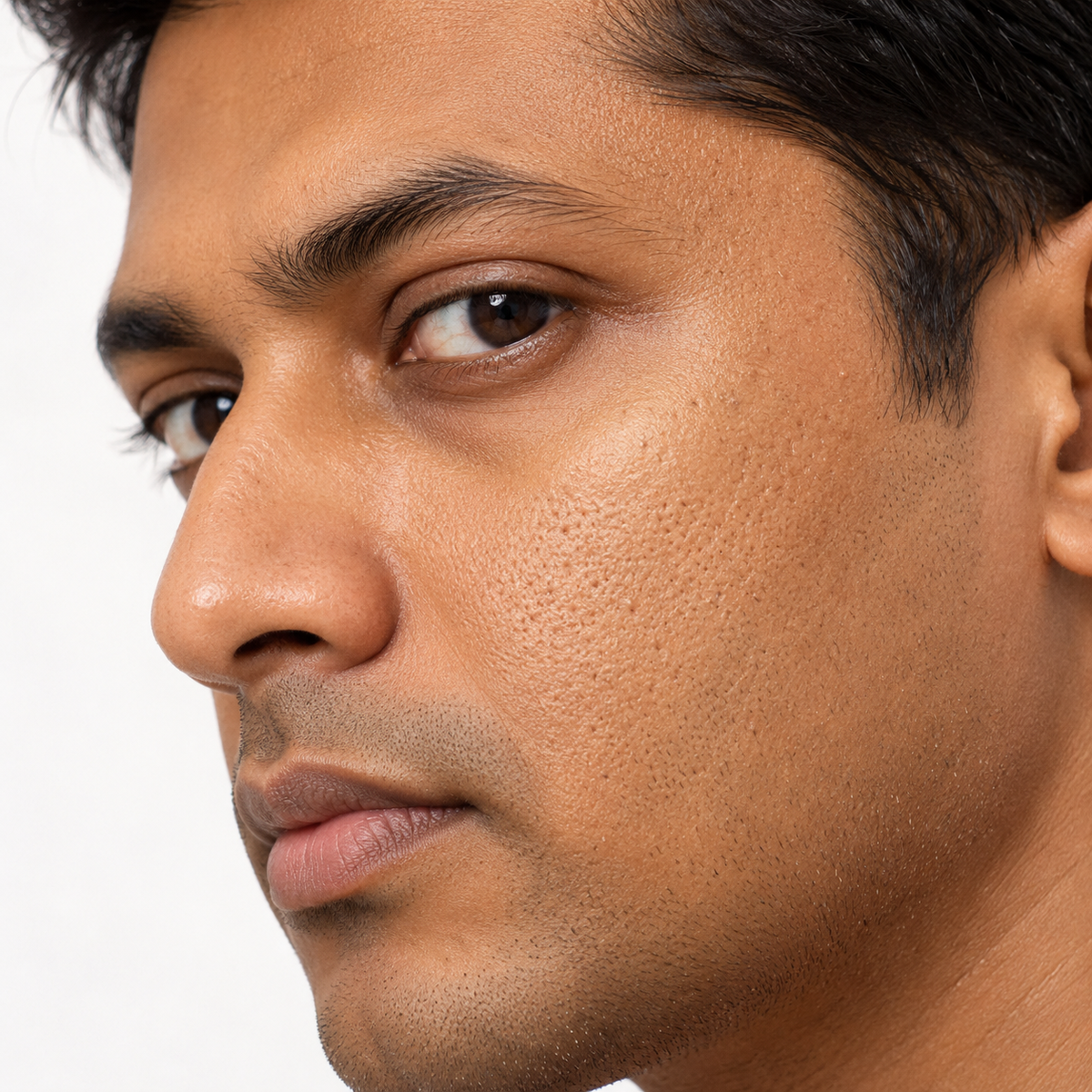 Open Pores & Uneven Texture
